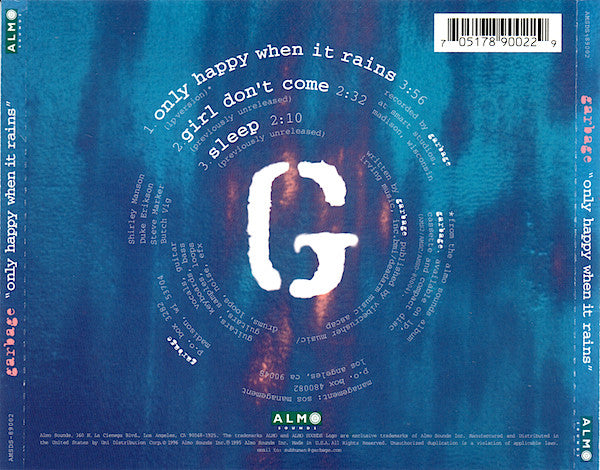 Garbage : Only Happy When It Rains (CD, Single)