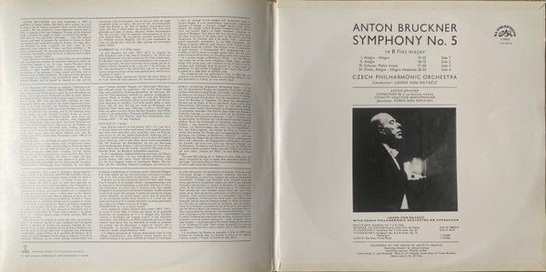Anton Bruckner - The Czech Philharmonic Orchestra, Lovro Von Matacic : Symphony No 5 In B Flat Major (2xLP, Album, Gat)