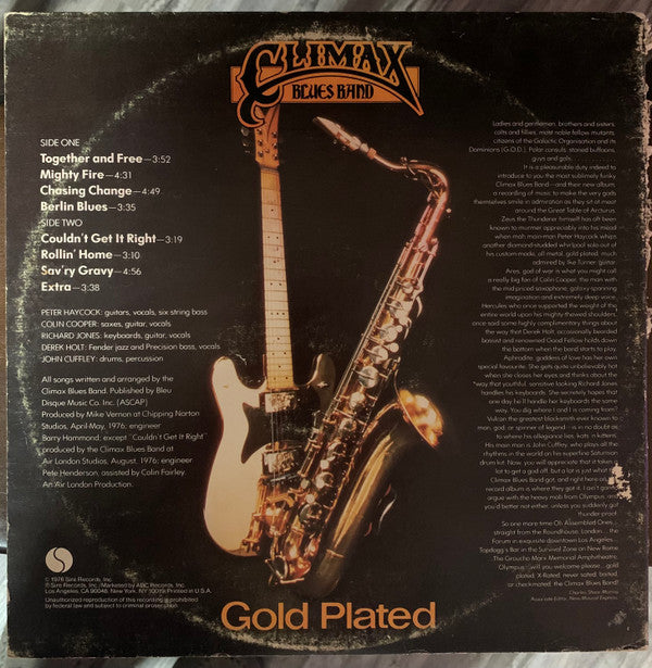 Climax Blues Band : Gold Plated (LP, Album, San)