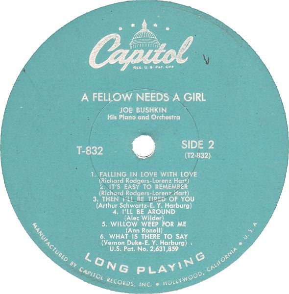 Joe Bushkin : A Fellow Needs A Girl (LP, Album)