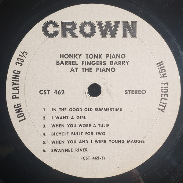 Barrel Fingers Barry : Honky Tonk Piano (LP, Album)