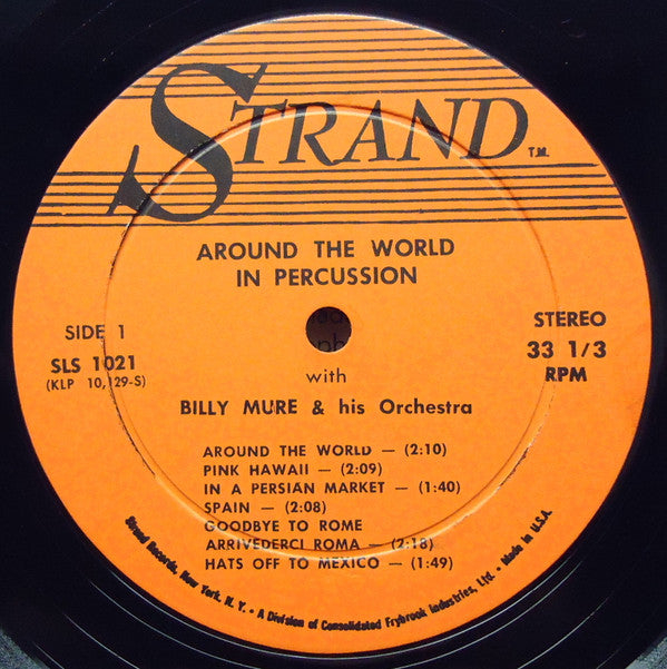 Billy Mure And Orchestra - Around The World In Percussion (LP) (VG) - Endless Media