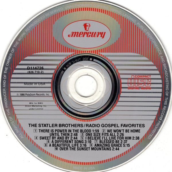 The Statler Brothers : Radio Gospel Favorites (CD, Album, Club, RE)