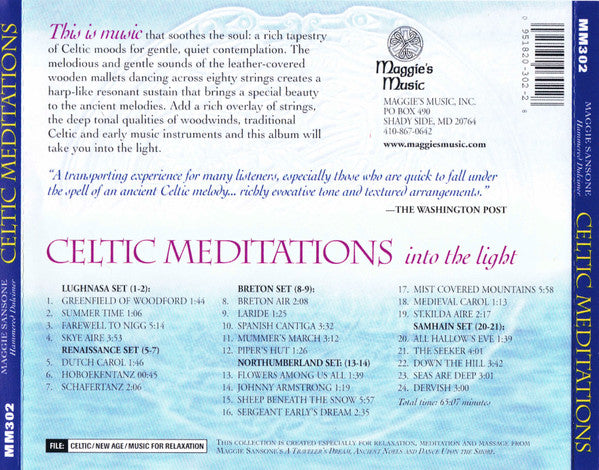 Maggie Sansone : Celtic Meditations Into The Light (CD, Album)