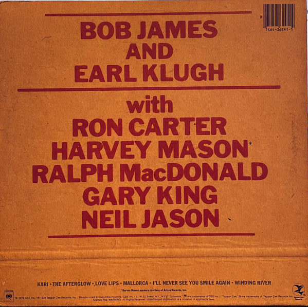 Bob James & Earl Klugh : One On One (LP, Album, Gat)