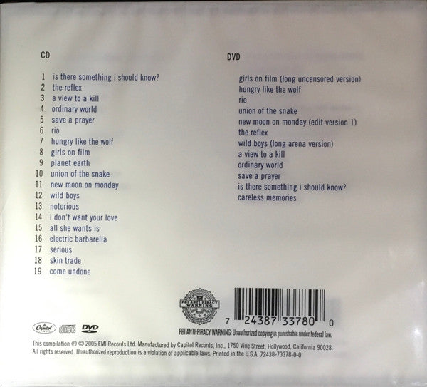Duran Duran : Greatest (CD, Comp, RE + DVD, Comp, NTSC, Reg + Comp, M/Prin)