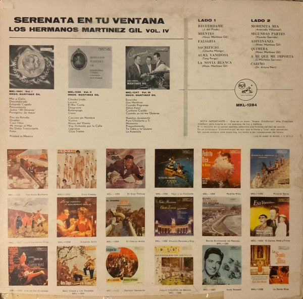 Hermanos Martínez Gil : Serenata En Tu Ventana (LP, Album)