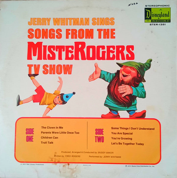 Jerry Whitman - Songs From The MisteRogers TV Show (LP) (VG) - Endless Media