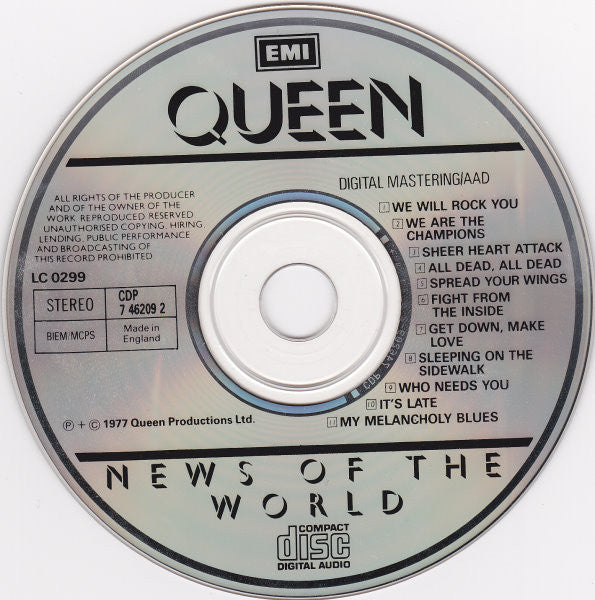 Queen : News Of The World (CD, Album, RE, Swi)