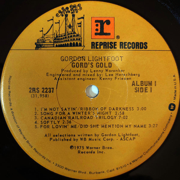 Gordon Lightfoot : Gord's Gold (2xLP, Comp, RP, Gat)
