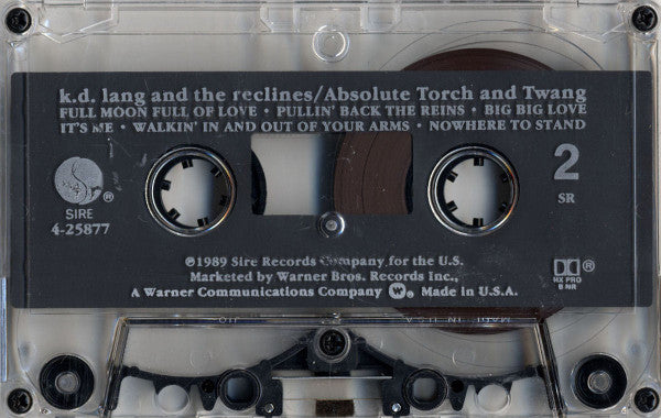 k.d. lang And The Reclines : Absolute Torch And Twang (Cass, Album, SR,)