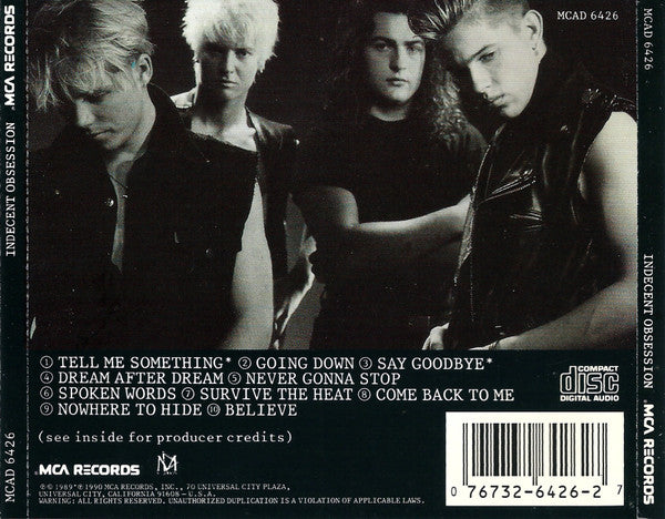 Indecent Obsession : Indecent Obsession (CD, Album)