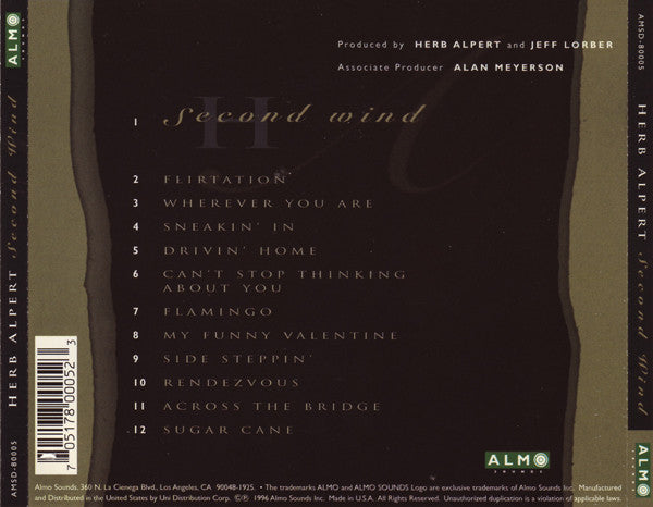 Herb Alpert : Second Wind (CD, Album)