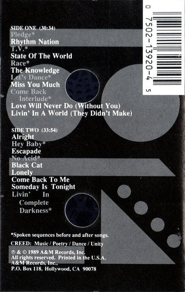 Janet Jackson : Janet Jackson's Rhythm Nation 1814 (Cass, Album, R, )