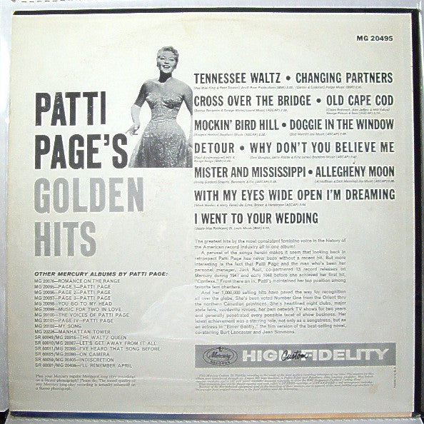 Patti Page : Golden Hits (LP, Comp, Mono)