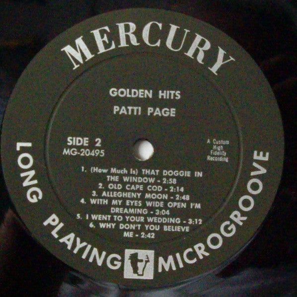 Patti Page : Golden Hits (LP, Comp, Mono)