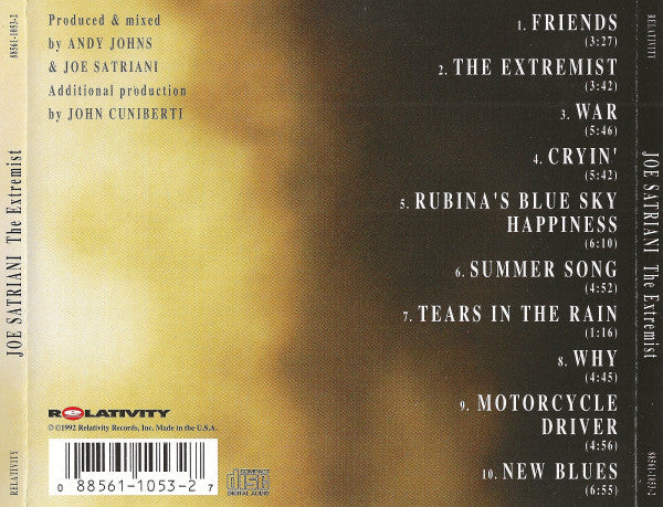 Joe Satriani : The Extremist (CD, Album, Nim)