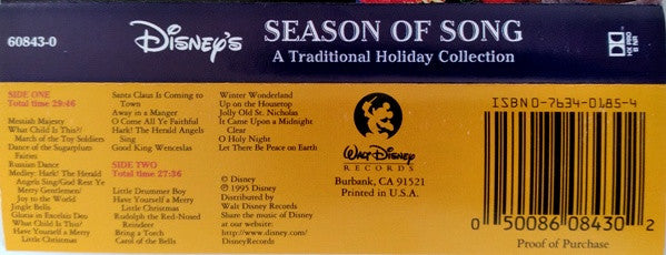 Various : Disney's Season Of Song (A Traditional Holiday Collection) (Cass, Comp, HX )