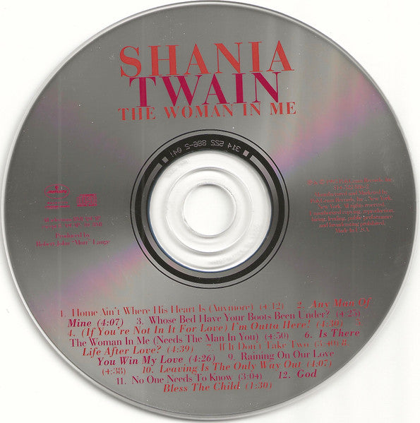 Shania Twain : The Woman In Me (CD, Album, PMD)