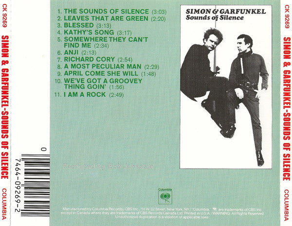 Simon & Garfunkel : Sounds Of Silence (CD, Album, RE, RP)
