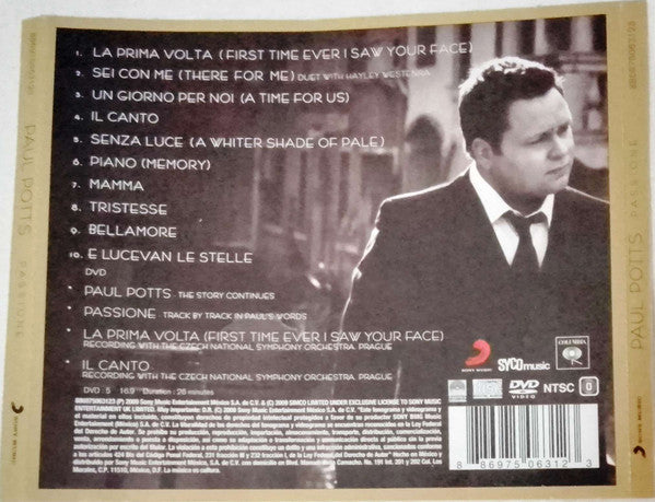 Paul Potts (2) : Passione (CD, Album, S/Edition + DVD, NTSC, Reg)
