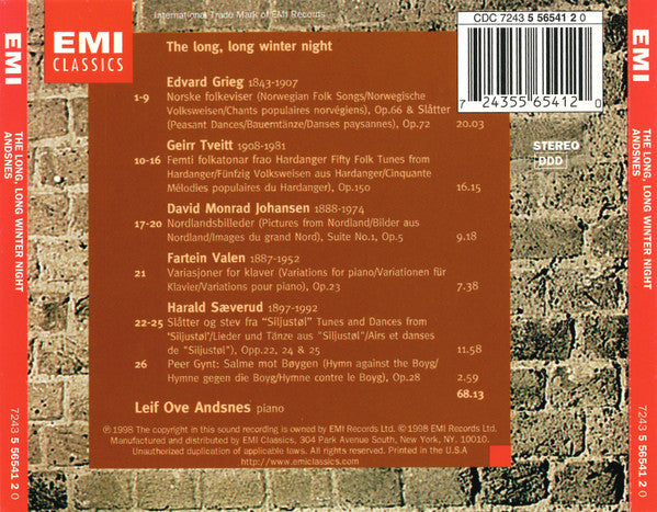 Leif Ove Andsnes : The Long, Long Winter Night (CD, Album)