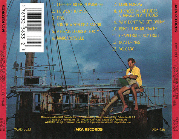 Jimmy Buffett : Songs You Know By Heart (Jimmy Buffett's Greatest Hit(s)) (CD, Comp, RE)