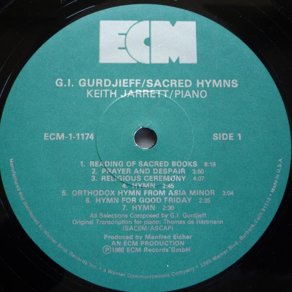 Georges Ivanovitch Gurdjieff - Keith Jarrett : Sacred Hymns (LP, Album, Wak)