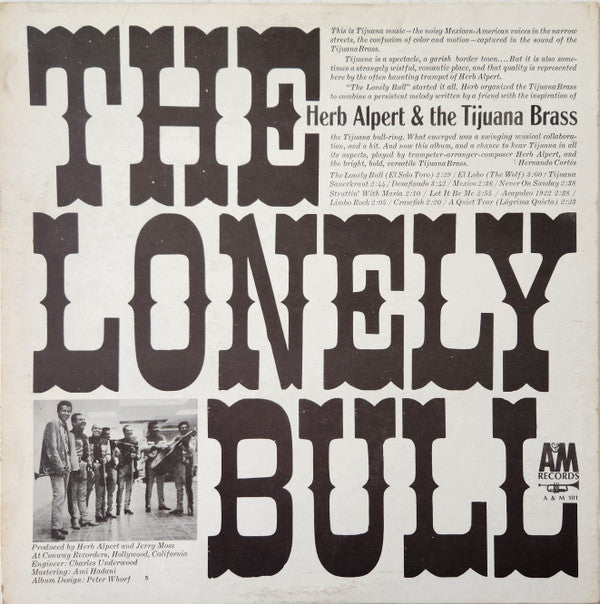 Herb Alpert & The Tijuana Brass : The Lonely Bull (LP, Album, RP, Mon)