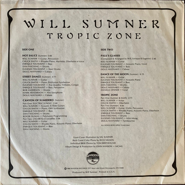 Will Sumner : Tropic Zone (LP, Album)