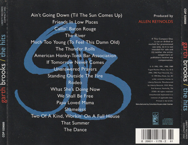 Garth Brooks : The Hits (CD, Comp, Club, Col)