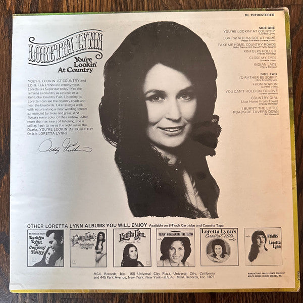 Loretta Lynn : You're Lookin' At Country (LP)