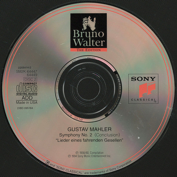 Bruno Walter, Gustav Mahler, Emilia Cundari, Maureen Foster, Mildred Miller, New York Philharmonic, Columbia Symphony Orchestra : Symphonies No. 1 & No. 2 / Lieder Eines Fahrenden Gesellen (2xCD, Album, Comp, Club, RM)