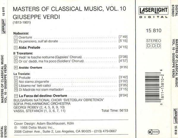 Giuseppe Verdi : Masters Of Classical Music, Vol.10: Verdi (CD, Comp)