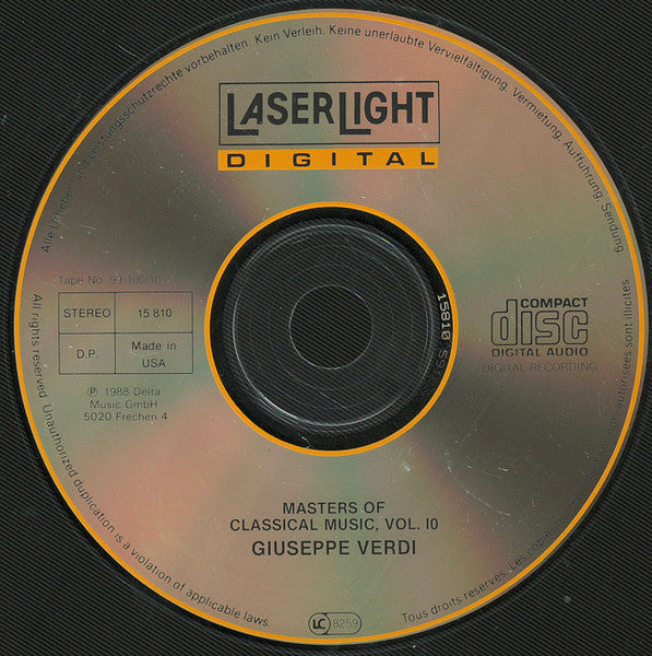 Giuseppe Verdi : Masters Of Classical Music, Vol.10: Verdi (CD, Comp)