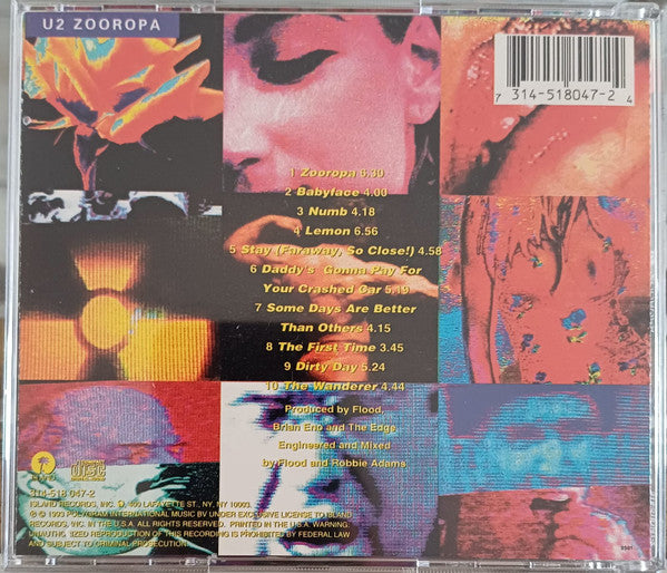 U2 : Zooropa (CD, Album, PMD)