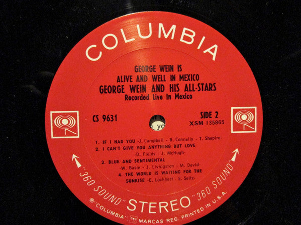 George Wein And His All-Stars - George Wein Is Alive And Well In Mexico (LP) (VG+) - Endless Media