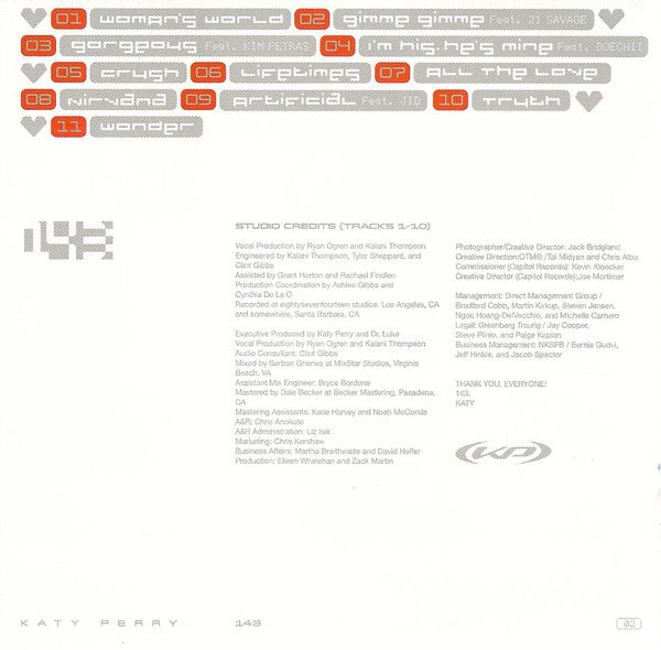 Katy Perry : 143 (CD, Album)
