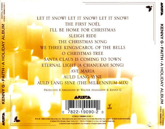 Kenny G (2) : Faith - A Holiday Album (CD, Comp, RE)