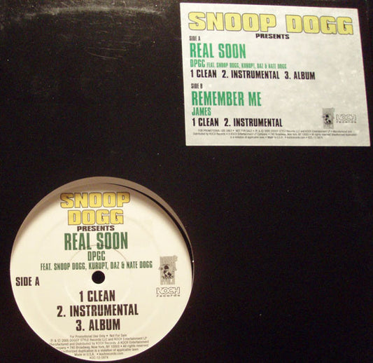 Snoop Dogg Presents D.P.G.  - Real Soon / Remember Me (12") (VG) - Endless Media