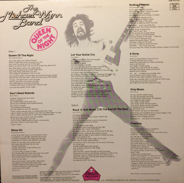 The Michael Wynn Band : Queen Of The Night (LP, Album)