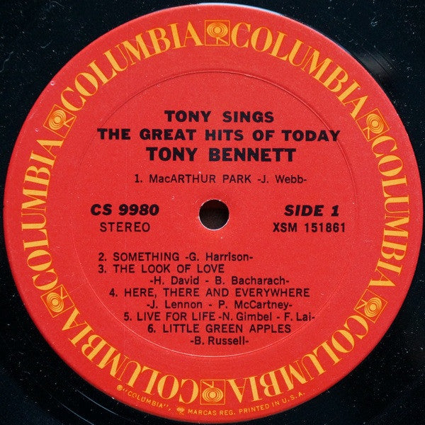 Tony Bennett : Tony Sings The Great Hits Of Today (LP, Album, RP)