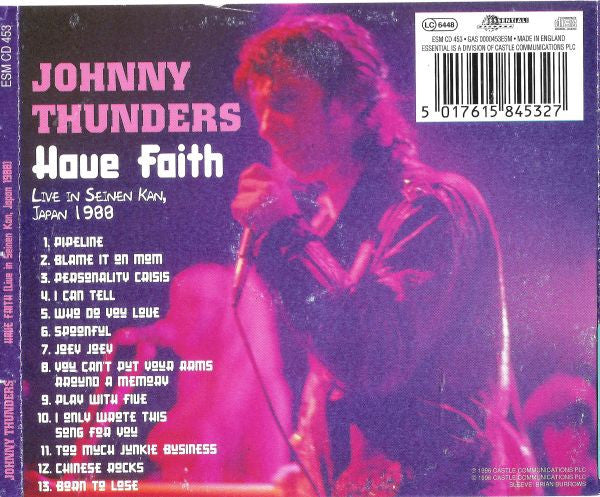 Johnny Thunders : Have Faith (CD, Album)