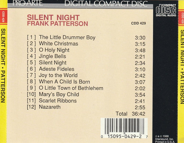 Frank Patterson : Silent Night (Christmas Favorites With) (CD, Album, RE)