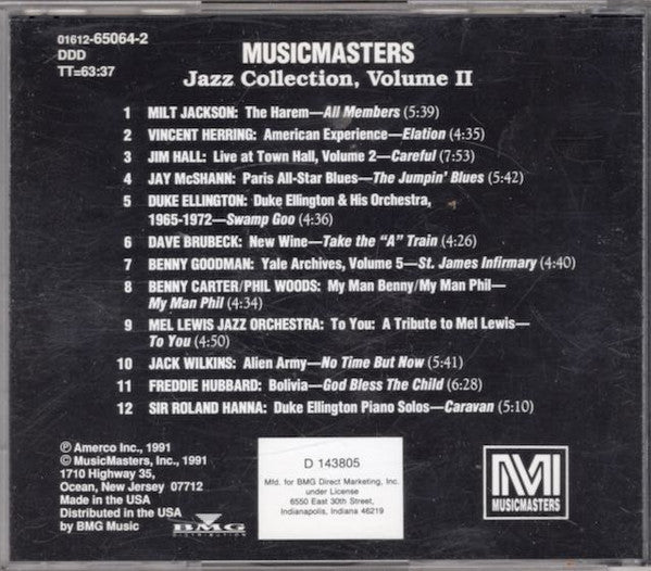 Various : Music Masters Jazz Collection Vol. II (CD, Comp, Club)