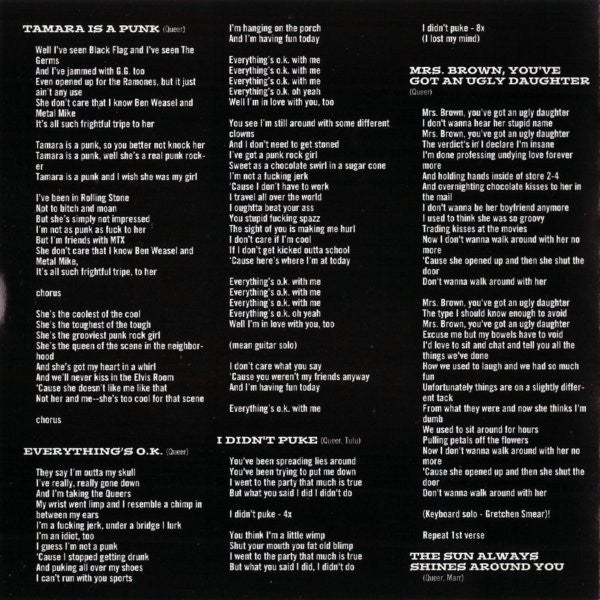 The Queers : Punk Rock Confidential (CD, Album)
