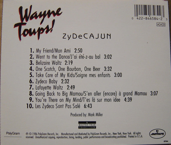 Wayne Toups : Zydecajun (CD, Album)