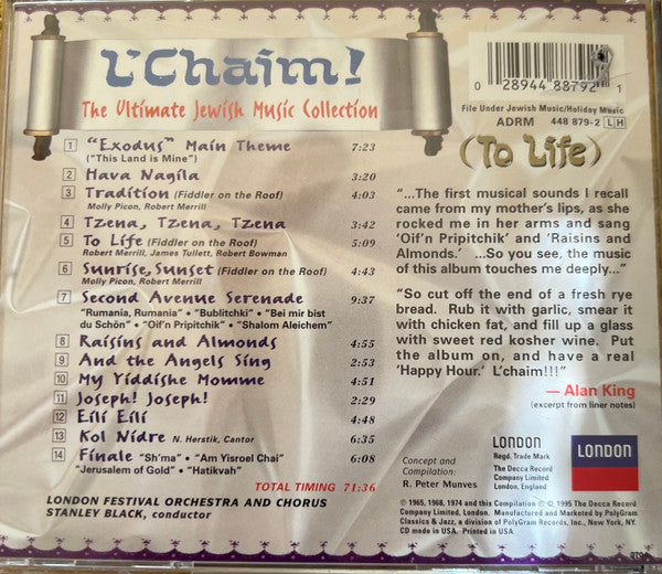 London Festival Orchestra And London Festival Chorus, Stanley Black : L'Chaim = To Life (CD, Comp)