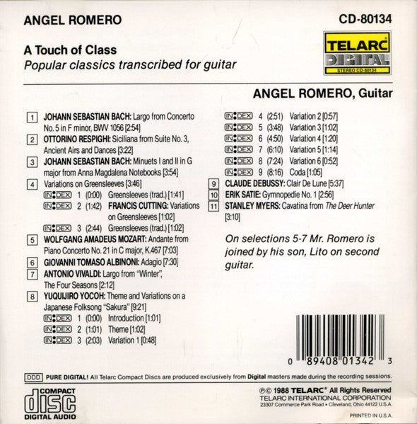 Angel Romero (2) : A Touch Of Class (CD, Album)