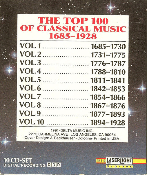 Various : The Top 100 Masterpieces Of Classical Music: 1685-1928 (10xCD, Comp)